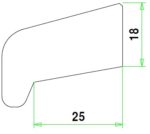 Meranti glaslat I25 18X39mm 80mu gegrond