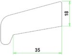 Meranti glaslat I35 18X49mm
