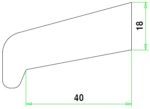 Meranti glaslat I40 18X54mm 80mu gegrond